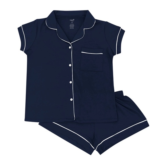 Kyte BABY Other - Kyte Baby Women’s Short Sleeve Pajama Set in Navy with Cloud Trim